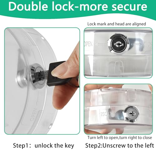 Round Thermostat Lock Case with Key, Upgraded,Thermostat Cover Universal, Thermostat Lock Case Clear, Electrical Safety Products, Fits Round Nest Thermostat(3.5x3.5x1.9 in) or Smaller