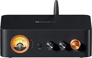 Fosi Audio MC351 2.1 Channel Integrated Amplifier with DAC, Home Audio Stereo Power Amp with Dual TPA3255 Chips for HiFi Passive Speakers, Vintage VU Meter Receiver with Bluetooth and USB/Opt/Coax