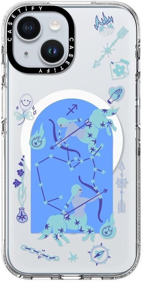CASETiFY Clear iPhone 15 Case [Not Yellowing / 6.6 ft. 3X Military Grade Drop Protection/Compatible with Magsafe] - Sagittarius - Clear