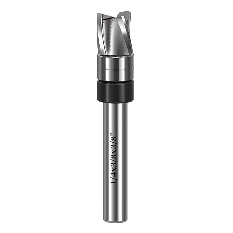 Spiral Flush Trim Router Bit 3/8" Diameter,3/8" Length, 1/4 Shank