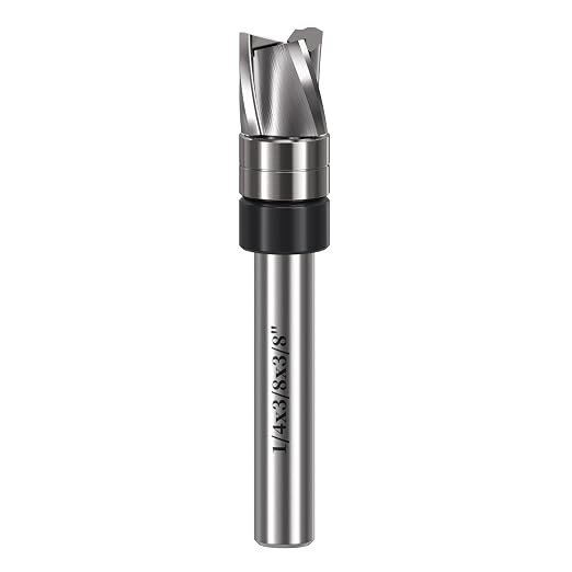 Spiral Flush Trim Router Bit 3/8" Diameter,3/8" Length, 1/4 Shank