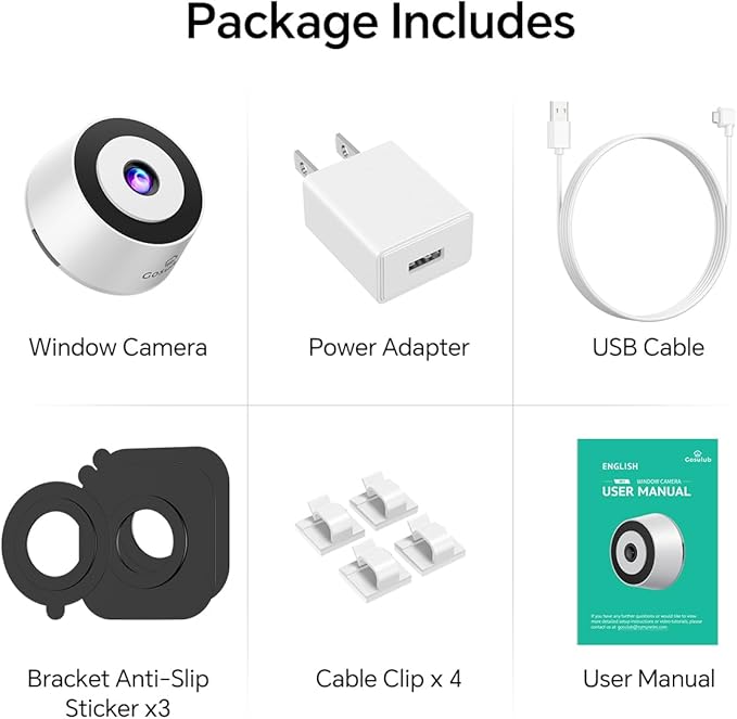 Window Cameras for Home Security: Indoor Camera for Outdoor Monitoring with 2K Full Color Night Vision Motion Human Vehicle Detection Easy Installation