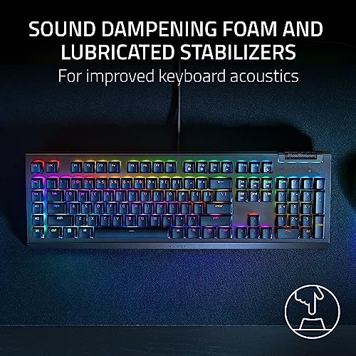Razer BlackWidow V4 X Mechanical Gaming Keyboard, Yellow Switches, Black