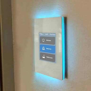 LANBON Smart Light Switch,1/2/3 Gang,3 Way for Whole House, LCD Magic Panel by WiFi Mesh Never be Offline, 2.4G Wi-Fi Smart Switch Compatible with Alexa&Google Home, Neutral Wire Required,L8-HS-White