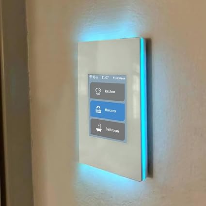 LANBON Smart Light Switch,1/2/3 Gang,3 Way for Whole House, LCD Magic Panel by WiFi Mesh Never be Offline, 2.4G Wi-Fi Smart Switch Compatible with Alexa&Google Home, Neutral Wire Required,L8-HS-White
