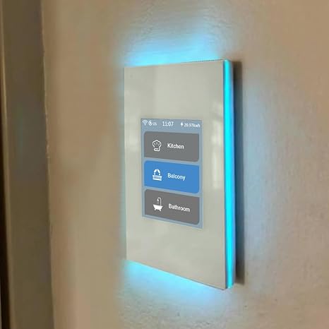 LANBON Smart Light Switch,1/2/3 Gang,3 Way for Whole House, LCD Magic Panel by WiFi Mesh Never be Offline, 2.4G Wi-Fi Smart Switch Compatible with Alexa&Google Home, Neutral Wire Required,L8-HS-White