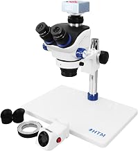 HengTianMei TX-350E Trinocular Stereo Zoom Microscope Equipped with a 4K Camera, WF10x Eyepieces, 7X-50X Magnification, Professional Soldering Microscope, for Repair and Watch Objects - Image 1
