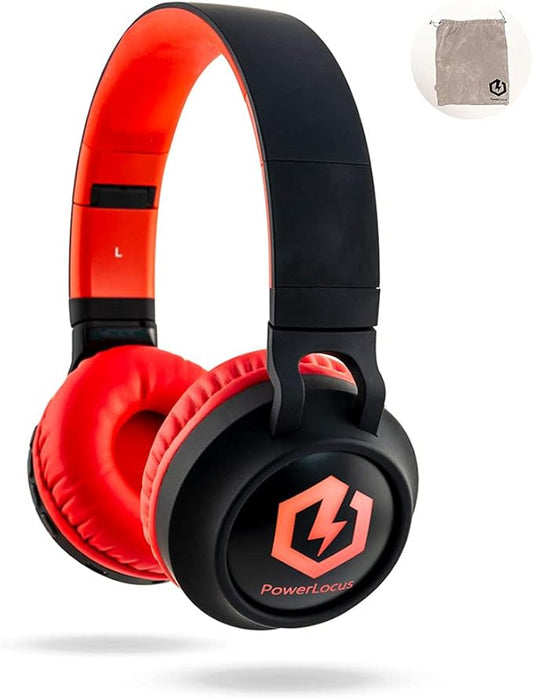 PowerLocus Kids Headphones Wireless, Bluetooth Headphones for Kids Over Ear, LED Lights, 85dB Safe Volume Limit, Foldable, Micro SD Mode, Built-in and Line-in Microphone for Phones,Tablets,Laptop