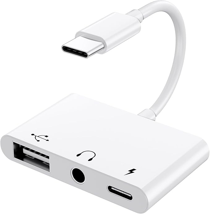 USB C to 3.5mm Audio Headphone Adapter with Charger Port OTG Adapter