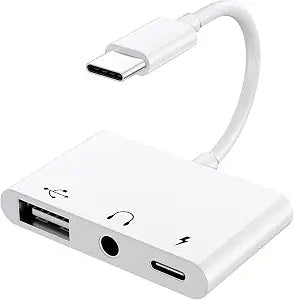 USB C to 3.5mm Audio Headphone Adapter with Charger Port OTG Adapter