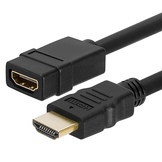 Cmple - HDMI Extension Cable 15 ft Male to Female HDMI Adapter Cord 4K@60Hz 2150p 1080p 3D Audio/Video Extender Compatible with Laptop, Gaming PC, HDTV