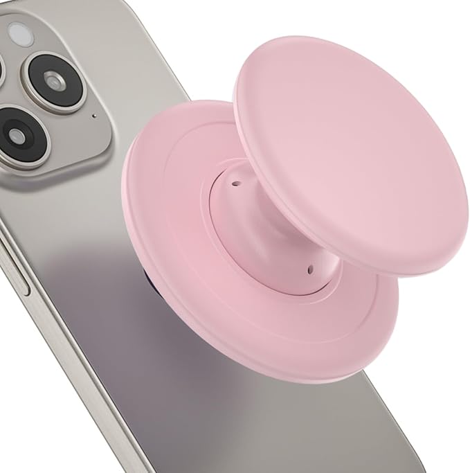 for Magsafe Ring Grip, Magnetic Phone Grip Holder, Magnetic Collapsible Expandible Mobile Phone Grip Stand Holder for iPhone 17 16 15 14 13 12 Series, Pink