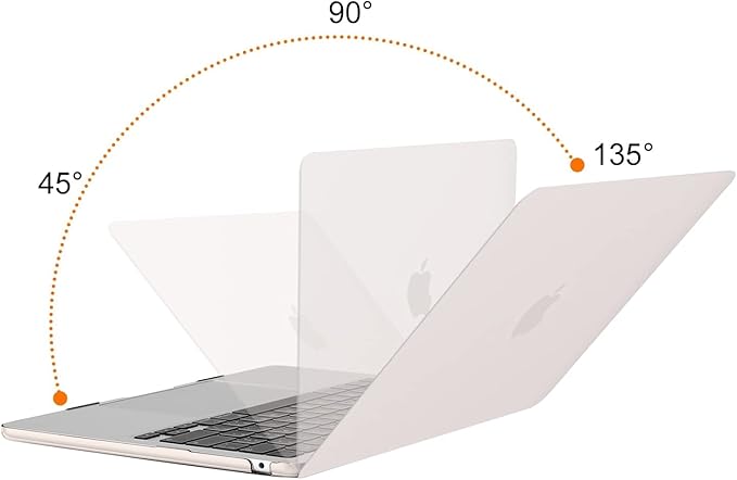 MOSISO Webcam Cover Slide 2 Pack&Compatible with MacBook Air 13 inch Case 2024 2023 2022 M3 A3113 M2 A2681, Protective Plastic Hard Shell Cover Compatible with MacBook Air 13.6 inch Case, Stone Gray