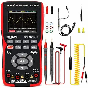 702S 2 in 1 Handheld Automotive Oscilloscope Multimeter - 10MHz Bandwidth 48MS/s Sampling Rate,Auto-Ranging 9999 Counts T-RMS Multimeter with Temperature Tester for Electronics Repair Test - Image 1