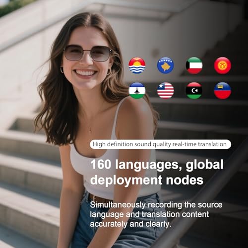AI Translation Glasses with Bluetooth, 165+ Language | Audio Accessori - Image 4