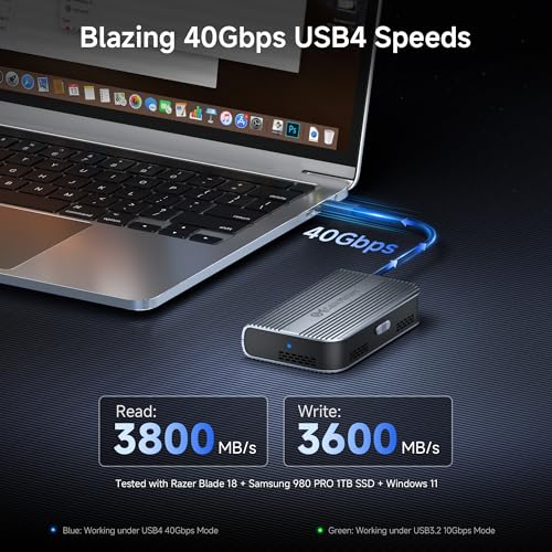 Cable Matters 40Gbps USB4 / Thunderbolt 4 SSD Enclosure for M.2 NVMe SSD