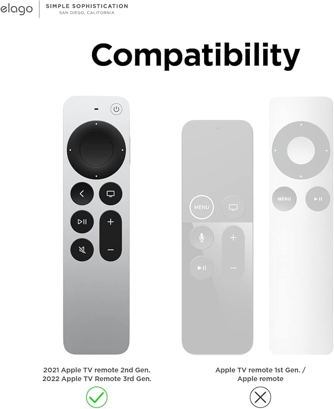 elago R1 Case Compatible with 2022 Apple TV 4K Siri Remote 3rd Gen, Compatible with 2021 Apple TV Siri Remote 2nd Gen- Magnet Technology, Lanyard Included, Full Access to All Functions [Red]