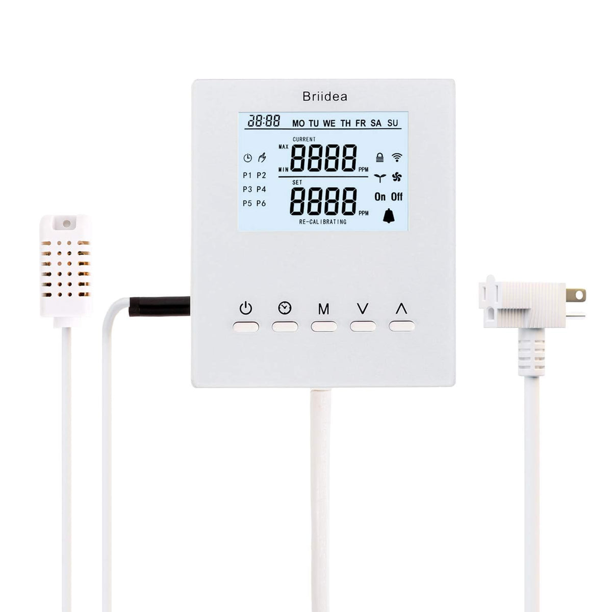 Briidea CO2 Controller and Monitor, Day and Night Programmable CO2 Controller with Remote Sensor for Greenhouses