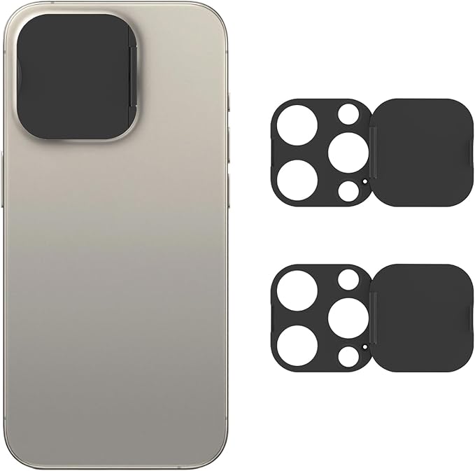 Phone Camera Lens Cover Compatible for Phone 15 Pro/ 15 Pro Max,Camera Lens Protector to Protect Privacy and Security,Strong Adhesive Black-2 Pack