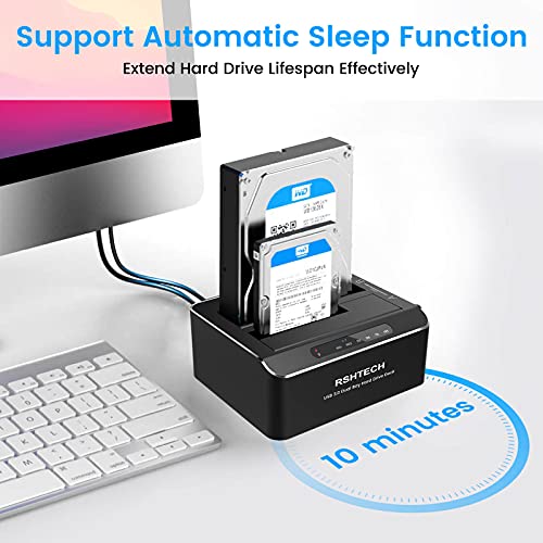 RSHTECH Hard Drive Docking Station,Aluminum Dual Bay USB 3.0 SATA HDD Dock