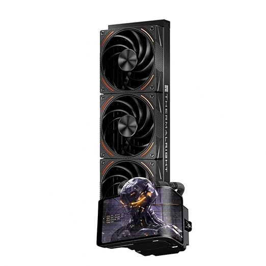 Thermalright Wonder Vision 360 Turbo ARGB Black AIO CPU Cooling,CPU Water Cooler System,6.67inch Curved Screen with 2400x1080 Resolution,for AM4/AM5,LGA1851/1700,7:3 Visual Scale Screen Ratio for 3D