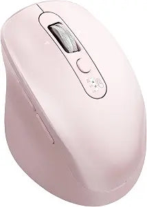 INFINMIND Wireless Bluetooth Mouse, Multi Device (BT1/BT2 + 2.4G USB) Mouse for Laptop, iPad & Mac, 4-Way Scroll with Side Buttons, Silent Click Ergonomic Offce Mouse, Adjustable DPI（Pink）