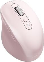 INFINMIND Wireless Bluetooth Mouse, Multi Device (BT1/BT2 + 2.4G USB) Mouse for Laptop, iPad & Mac, 4-Way Scroll with Side Buttons, Silent Click Ergonomic Offce Mouse, Adjustable DPI（Pink） - Image 1