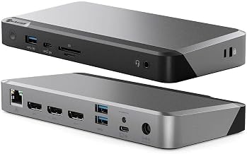 ALOGIC MX3 4K Triple Display Docking Station, 11-in-1 USB-C Dock with 3X DisplayPort, 100W Laptop Charging, USB Hub, Ethernet, SD & microSD Card Reader, Audio Jack for Windows Laptops