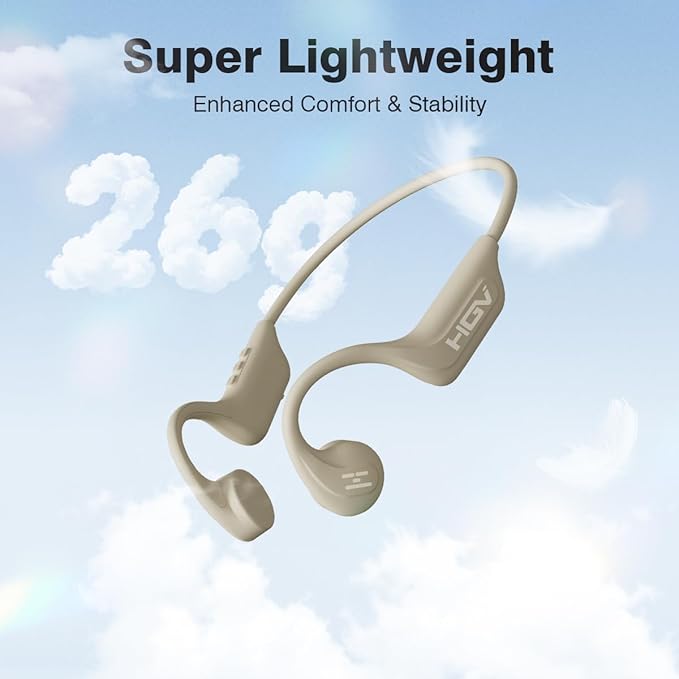 2026 New Bone Conduction Headphones Bluetooth Wireless, Bluetooth 6.0 Open Ear Headset, IP65 Waterproof & 10H Playtime, Lightweight Material, Sports Earbuds for Running, Cycling, Gym Workouts (White)
