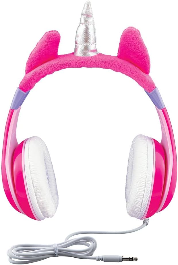 Unicorn Kids Headphones, Adjustable Headband, Stereo Sound, 3.5Mm Jack, Wired Headphones for Kids, Tangle-Free, Volume Control, Foldable, Childrens Earphones for School, Home, Travel