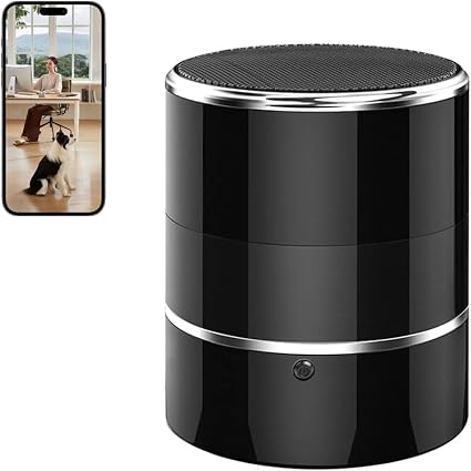 Indoor Security Camera in Bluetooth Speaker, 240° Viewing Angle,1080p Full HD WiFi Camera,Wireless Dome Cams Phone App,Motion Activated for Home Offices Store(2.4G /5G)