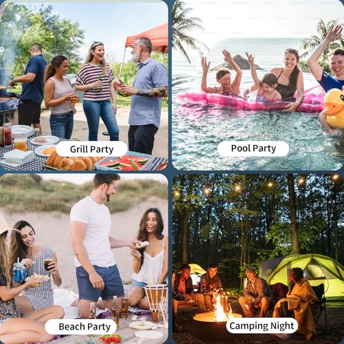Hupoaf Speaker Bluetooth Wireless, 120W(Peak) Loud Outdoor Speaker with Deep Bass, IPX7 Waterproof, 20000mAh Power Bank/TWS/Portable Strap/EQ/Lightshow, Portable Speaker for Party/Camping/Beach/Garage