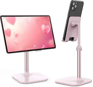 Doboli Cell Phone Stand, Valentine's Day Gifts for Teens Girls Boys Adults Women Men Mom Wife, Phone Stand for Desk, Phone Holder Stand Compatible with iPhone and All Mobile Phones Tablet, Pink - Image 1