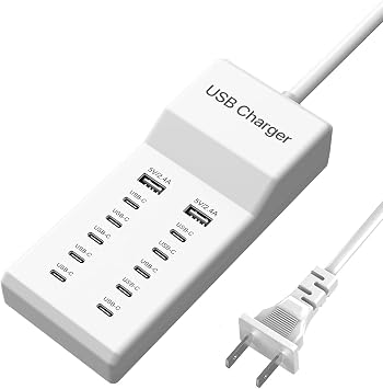 USB C Charger, 12 Ports USB Charging Station, 60W MultiPort Charger