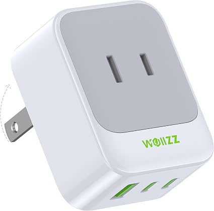 5-in-1 Wall Outlet Extender with 5 Ports 2 AC, 2 USB-C, 1 USB-A