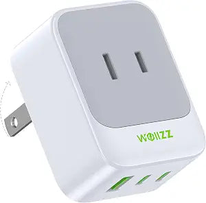 5-in-1 Wall Outlet Extender with 5 Ports 2 AC, 2 USB-C, 1 USB-A