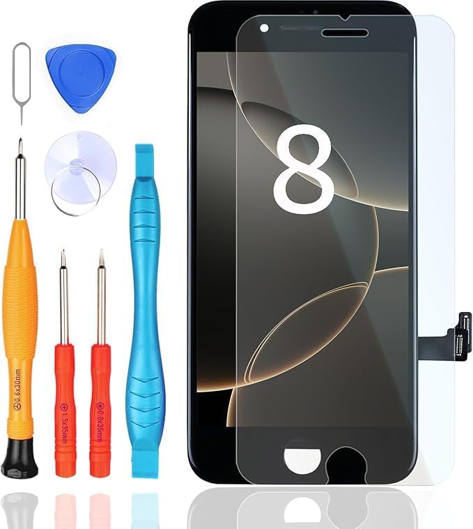 LL TRADER Screen Replacement for iPhone 8/SE 2020(SE2) LCD Screen 4.7 Inch LCD Retina FHD Display with Repair Tool Kits, Waterproof Tape, Screen Protector Mounting Frame Black 2025 NEW