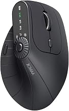 JOMAA Wireless 2.4G & Dual Bluetooth Three-Channel Ergonomic Vertical Mouse Adjustable DPI, Multi-Function Turntable for PC, Laptop, MacBook, Rechargeable (Black) - Image 1