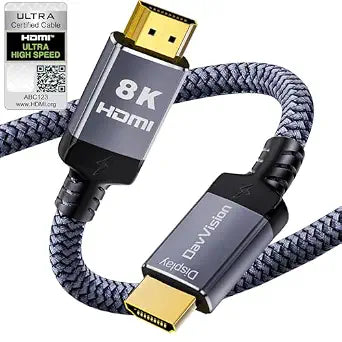 8K Fiber Optic HDMI Cable 40 Feet, Long HDMI 2.1 Cable High Speed Unidirectional 8K@60Hz HDMI Braided Cord Support eARC/Dynamic HDR/HDCP/3D,Compatible with PS5 PS4/HDTV/Xbox Series - Image 1