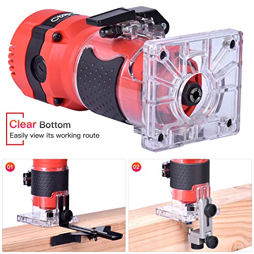 Compact Palm Router Tool, 800W Hand Wood Trimmer Router - Image 6