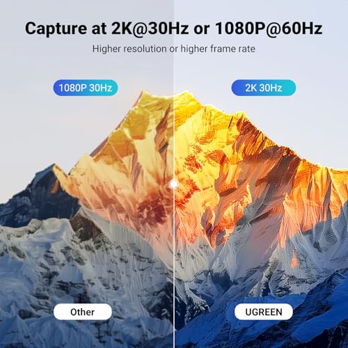 UGREEN 4K@30Hz Loop Out HDMI Capture Card for 2K 30FPS 1080P 60FPS USB 3.0 - Image 4
