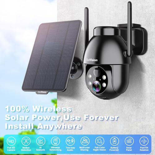 SeeVision Solar Security Cameras Wireless Outdoor, 2 | Home Security C - Image 3