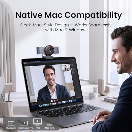 EMEET C960 Ultra 4K Webcam for Mac & PC, 1/1.5" Large Sensor, Metal Body
