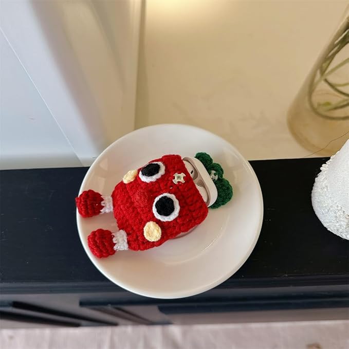 Yatchen Furry Case for AirPods Pro 3,Funny Cute 3D Cartoon Plush Kawaii Tomato Fluffy Soft Warm for AirPods Pro 3rd Generation Carrying Charging Box with Keychain Protector