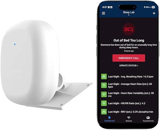 Sleep Signal Powered by Care Daily - Smart Bed Sensor for Caregivers, Restlessness & Nighttime Changes - Peace of Mind for Aging Parents
