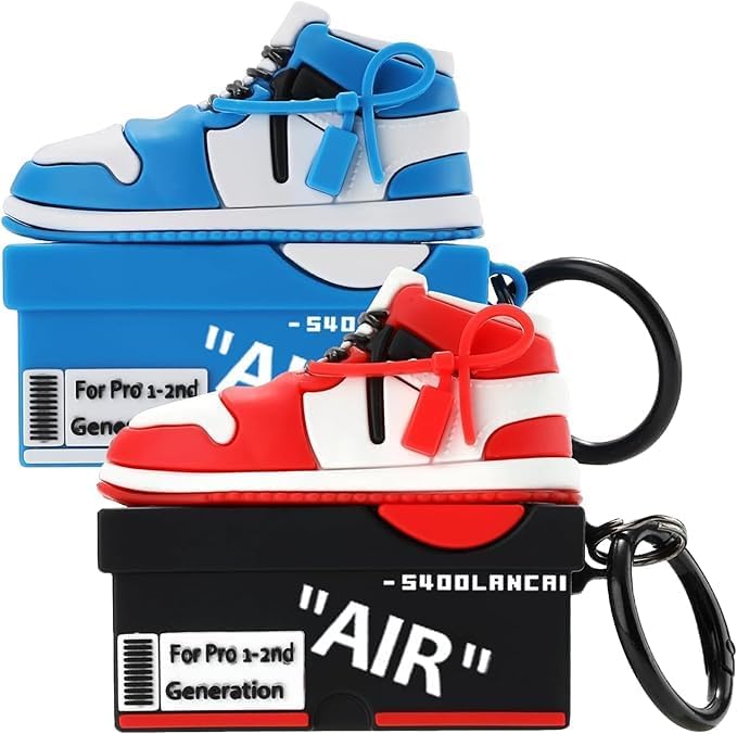 [2Pack] for Apple Airpods Pro 2 Case Cover,Cute Cartoon Shoe Box Soft Silicone Protective Cases for AirPods Pro 2nd Generation Case with Keychain for Women Men