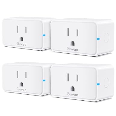 Govee Smart Plug 15A WiFi Bluetooth Outlet 4 Pack, Remote Group Control