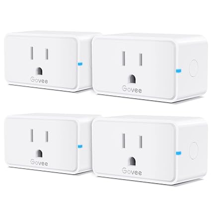 Govee Smart Plug 15A WiFi Bluetooth Outlet 4 Pack, Remote Group Control