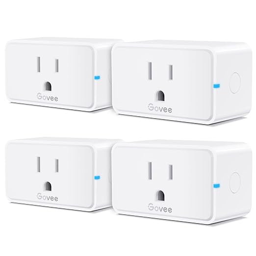 Govee Smart Plug 15A WiFi Bluetooth Outlet 4 Pack, Remote Group Control