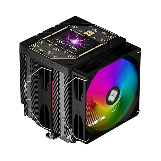 Thermalright Peerless Assassin 120 Vision ARGB Black CPU Cooler, PC Cooling 6 Heat Pipes, 2.8’’ Magnetic Display Screen with 320x240 Resolution,for AM4/AM5 and Intel LGA1700/1851